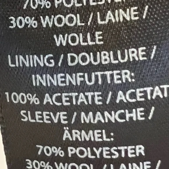 Pink Tartan Wool Sleeve Blazer with Faux Leather Accents - Size 4/34 - Picture 5 of 5